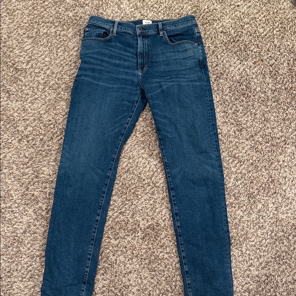 Mens Flint and Tinder Jeans in Deep Blue Stretch Denim